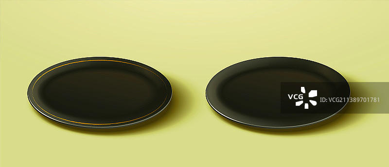 黑色圆盘餐具素材图片素材