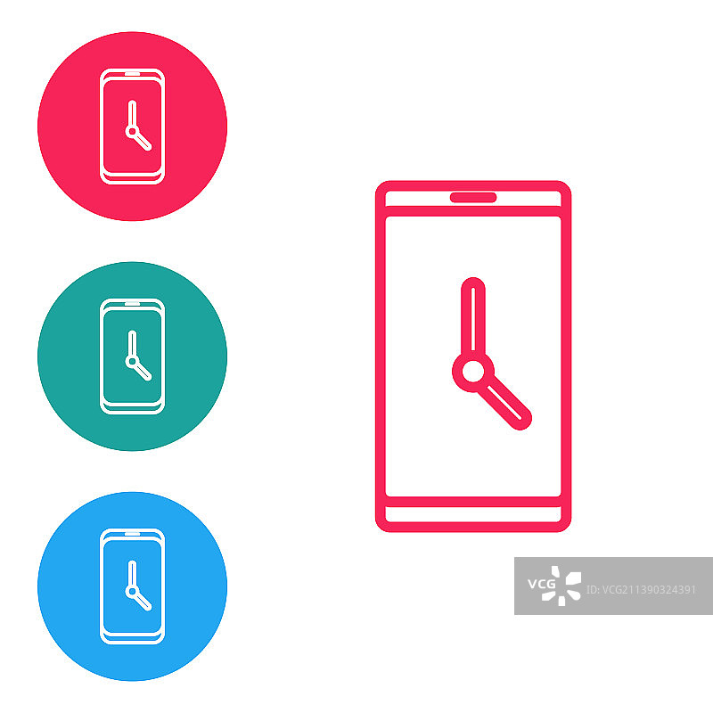 红线闹钟app智能手机界面图标图片素材