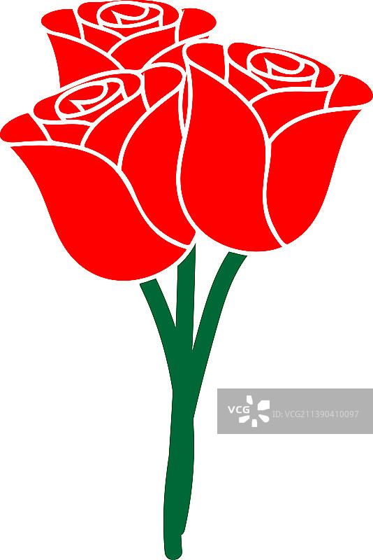 玫瑰图标设计模板隔离图片素材