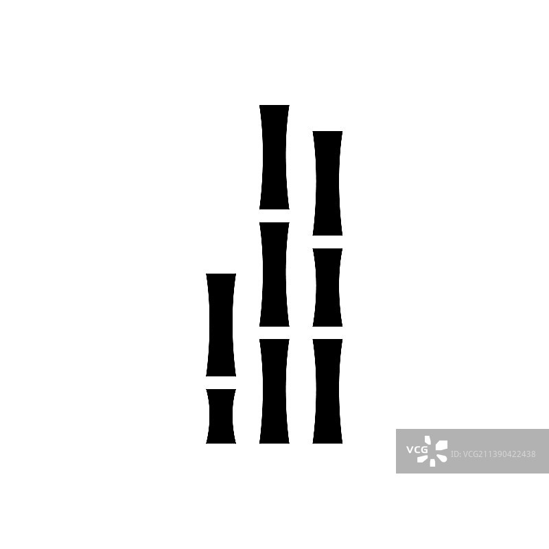 竹子图标孤立在白色背景艺术图片素材