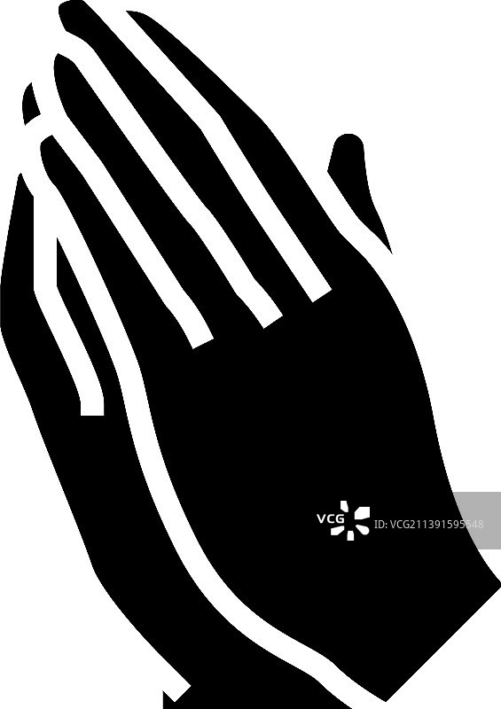 祈祷手势字形图标图片素材