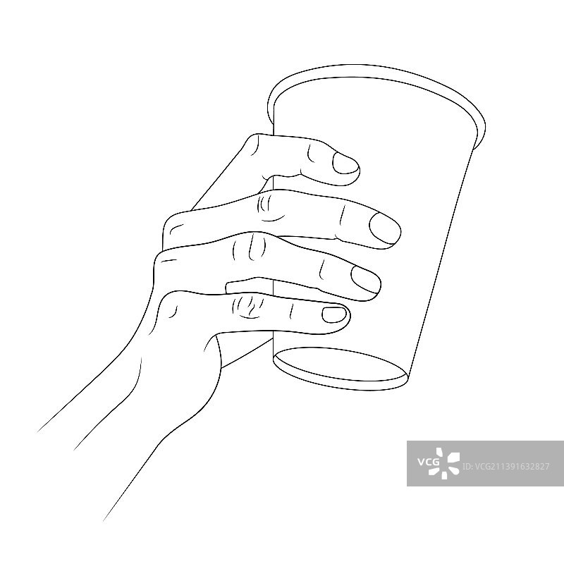 一次性纸杯咖啡杯手绘图片素材