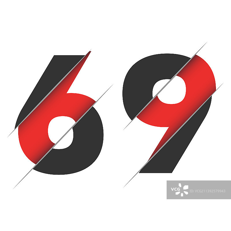 69 69号logo设计具有创意和剪裁图片素材