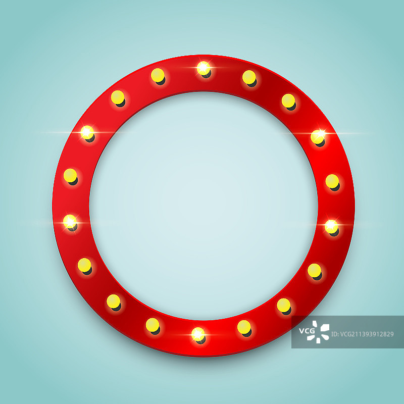 环形红色灯泡框架设计元素图片素材