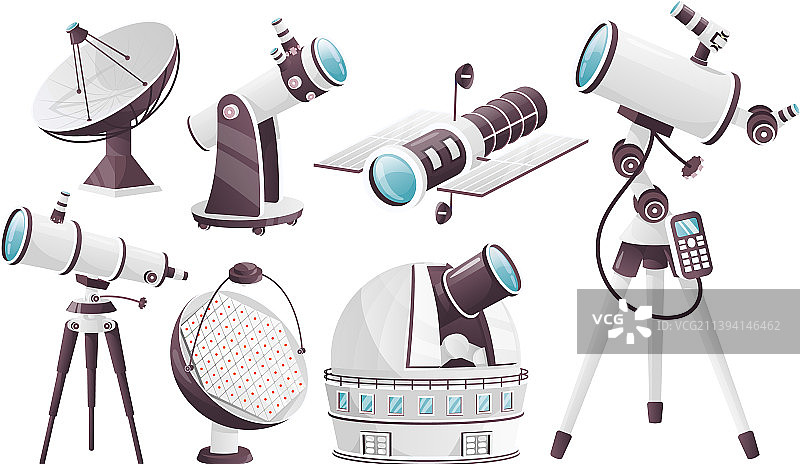 卡通天文台卫星望远镜图片素材