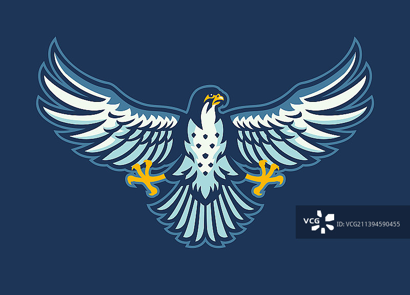 吉祥物猎鹰鸟展翅的标志图片素材