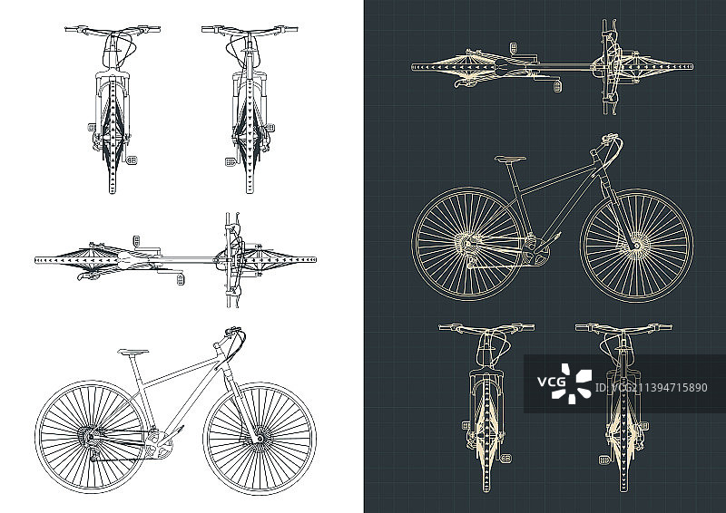 公路自行车的图纸图片素材