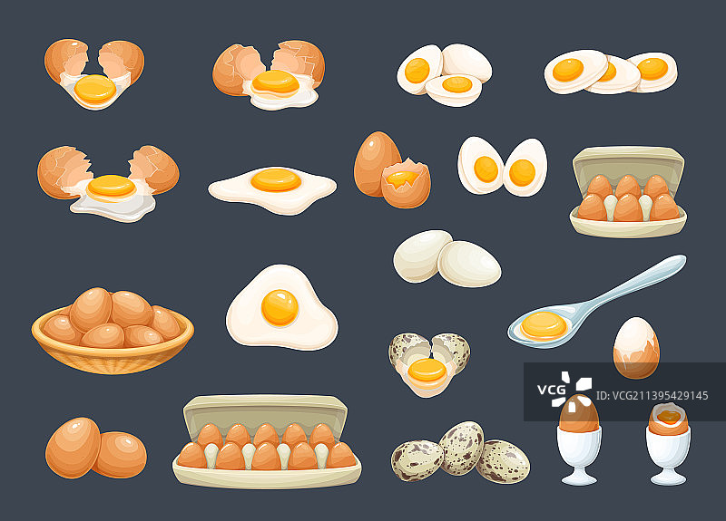 新鲜鸡蛋和煮鸡蛋图片素材