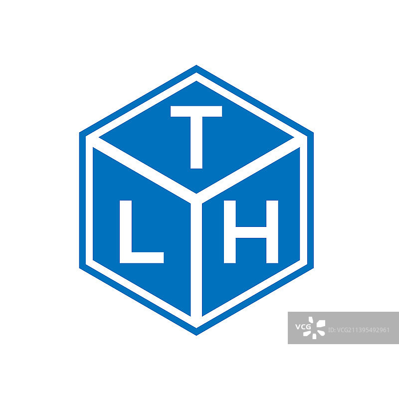 TLH字母标志设计在黑色背景TLH图片素材