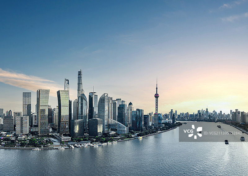 航拍上海城市风景图片素材