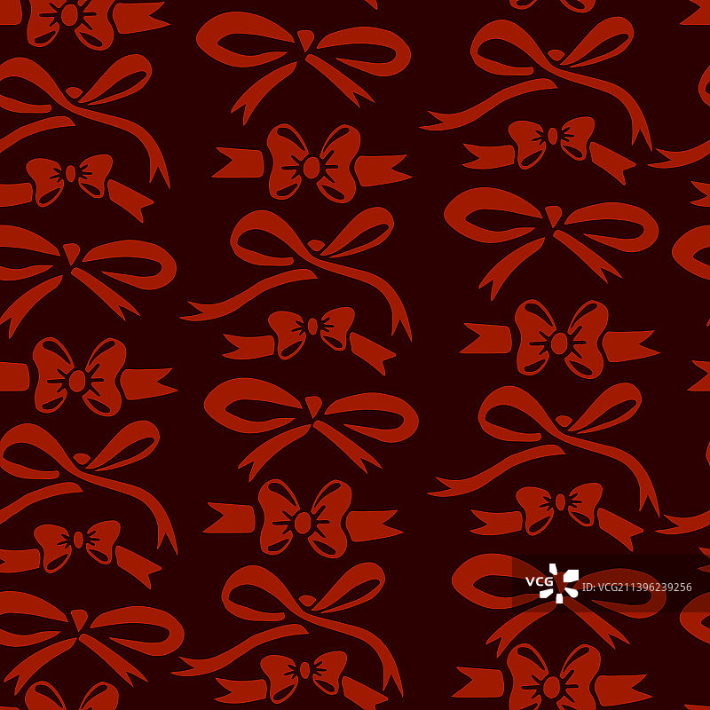无缝图案的红色剪影蝴蝶蝴蝶结图片素材