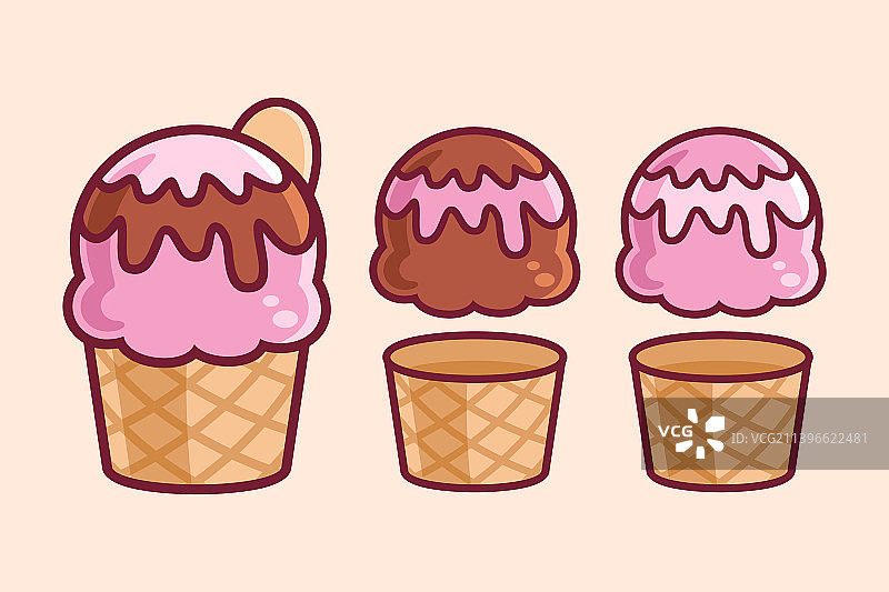 美味的冰淇淋卡通图片素材
