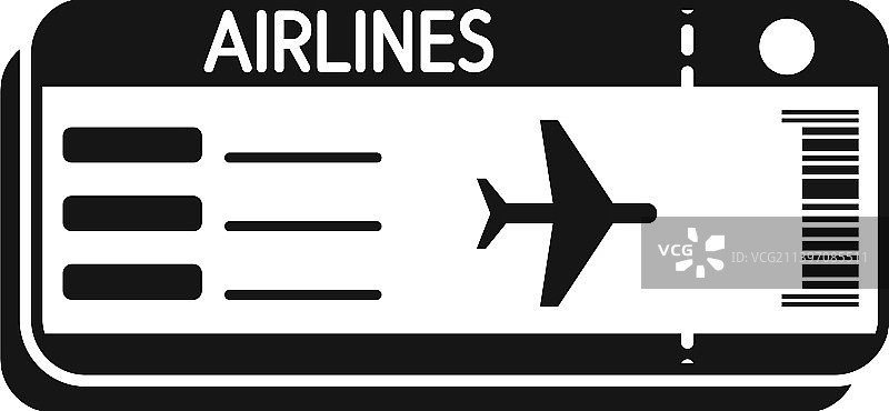 机票图标简单通行证飞机图片素材