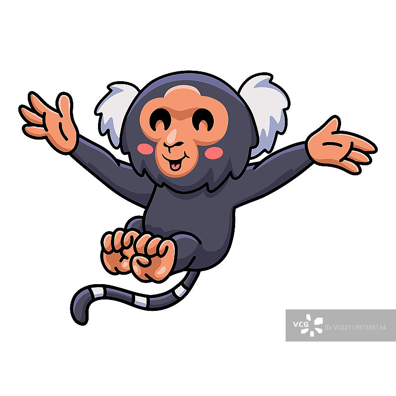 可爱的侏儒狨猴卡通造型图片素材