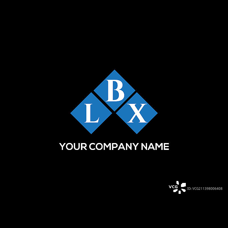 LBX字母标志设计在黑色背景LBX图片素材