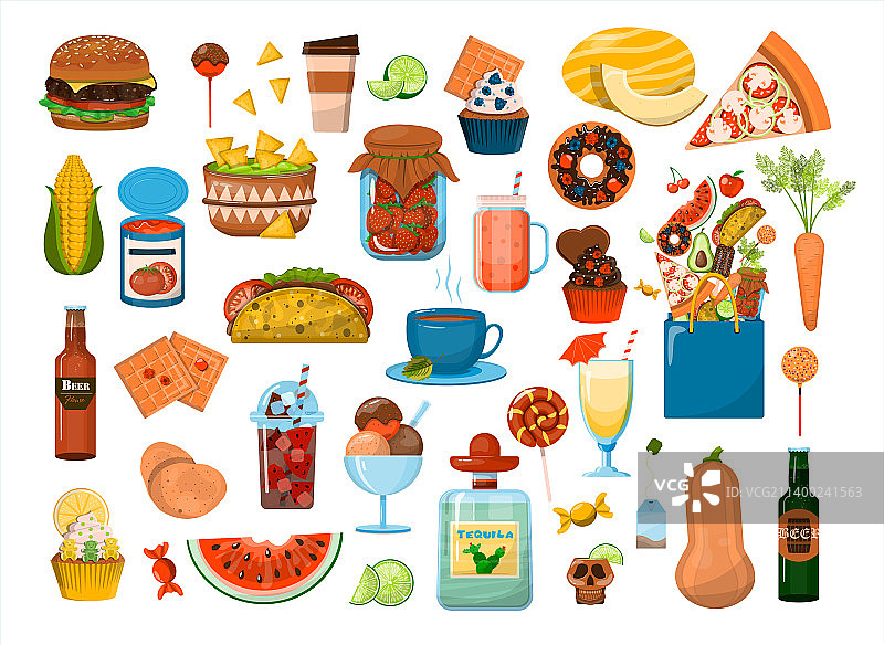 大食品设置平面图标设置菜单图片素材