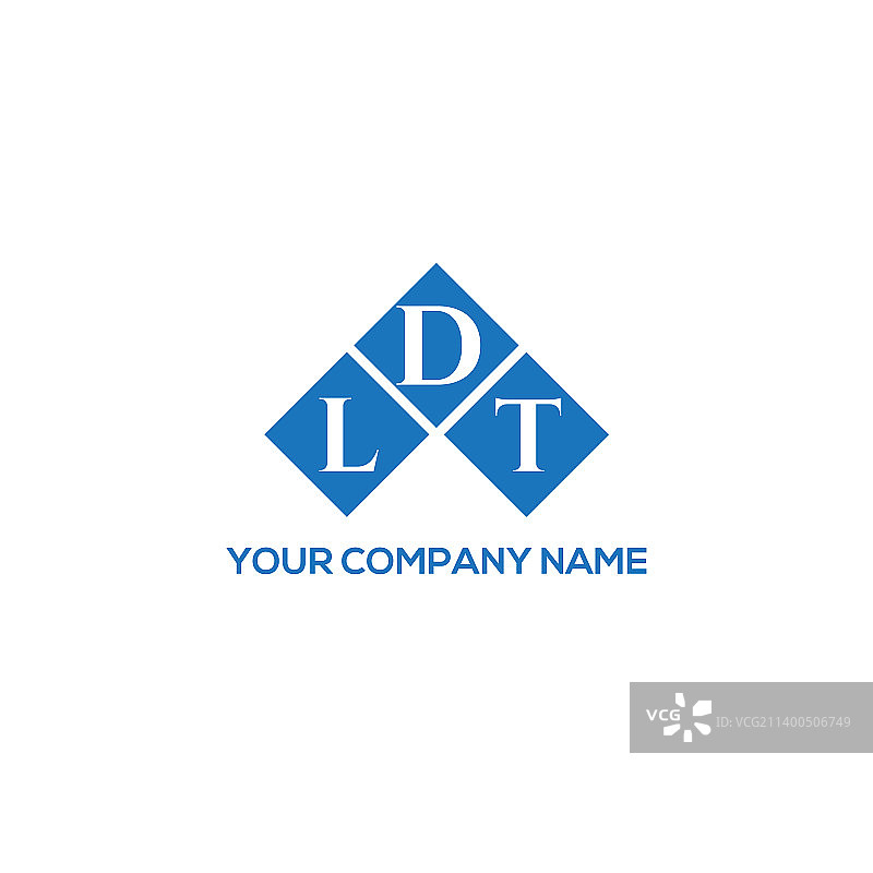 LDT字母标志设计在黑色背景LDT图片素材