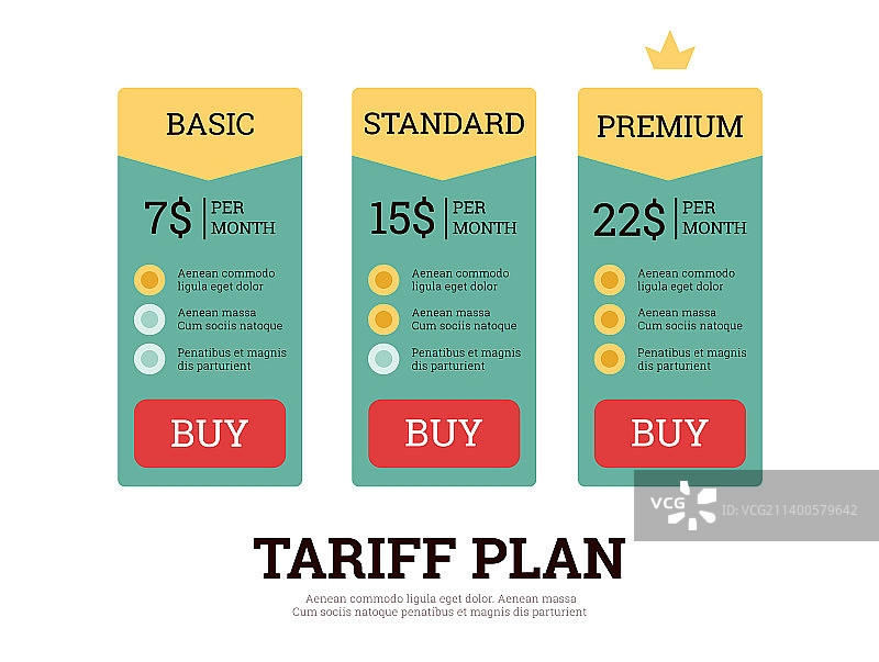 关税计划和产品订购价格表图片素材