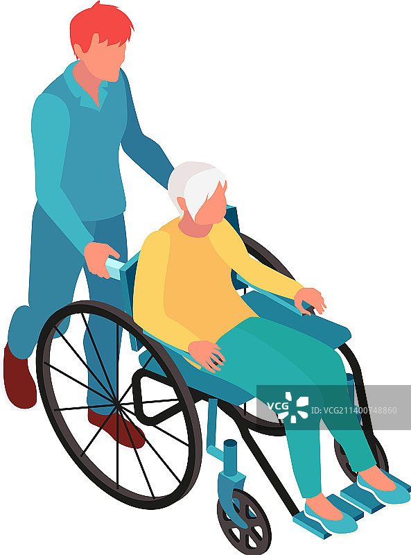轮椅辅助护理组成图片素材