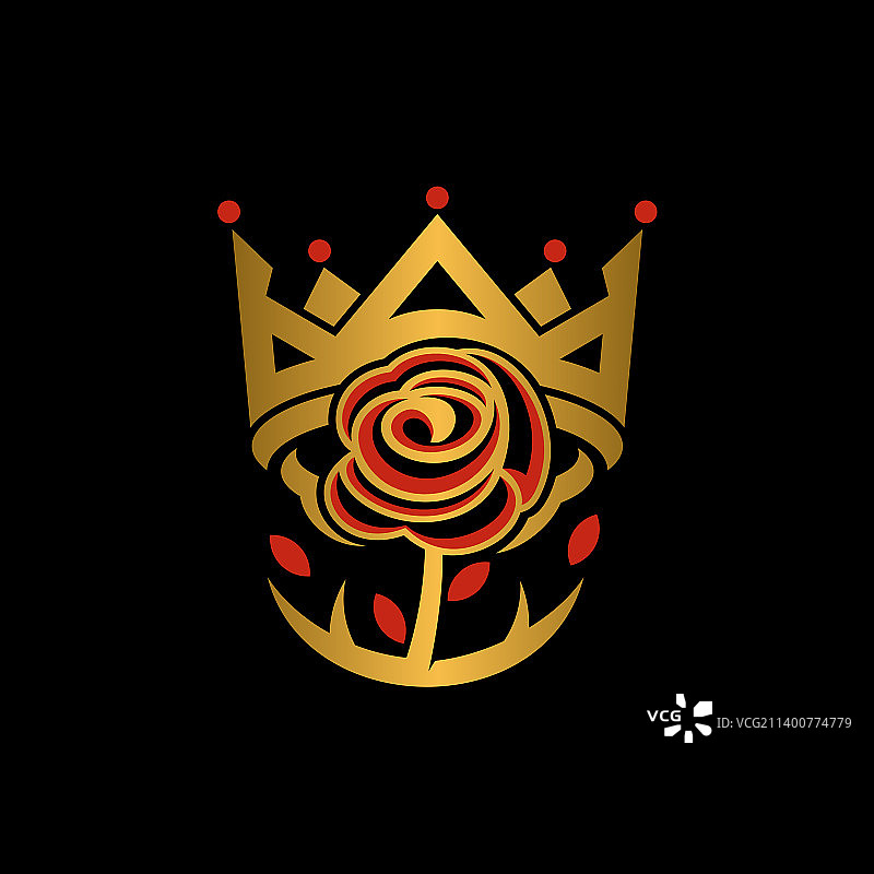 玫瑰皇家国王标志设计图片素材