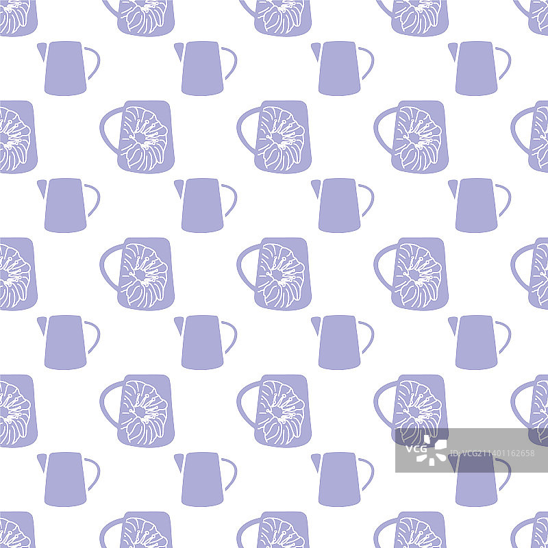 紫杯白花无缝图案印花图片素材