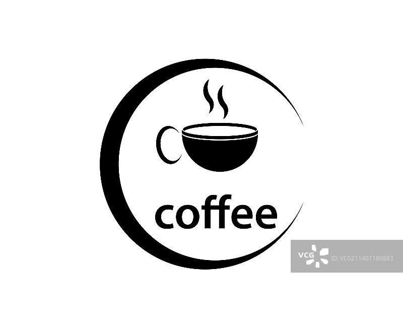 网页logo独特的咖啡杯图标图片素材