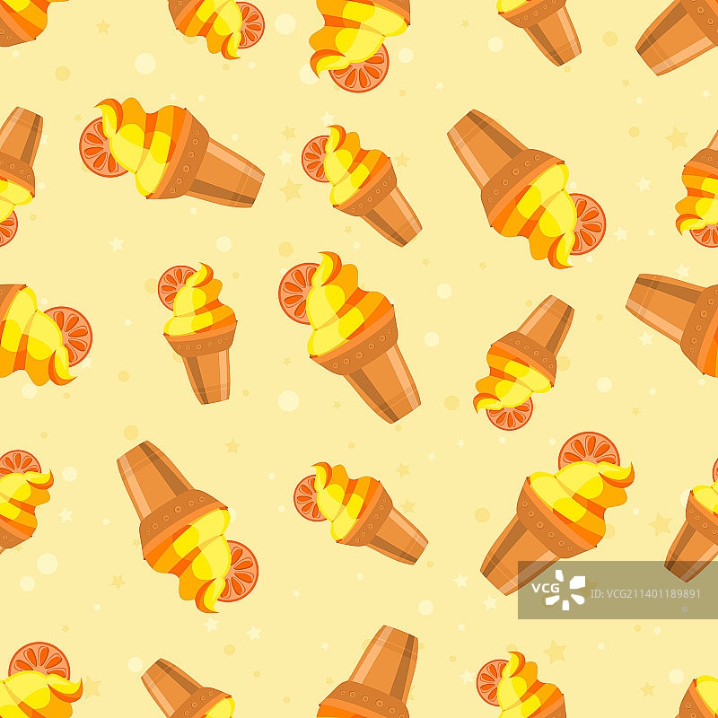 黄色冰淇淋配橙色背景图片素材