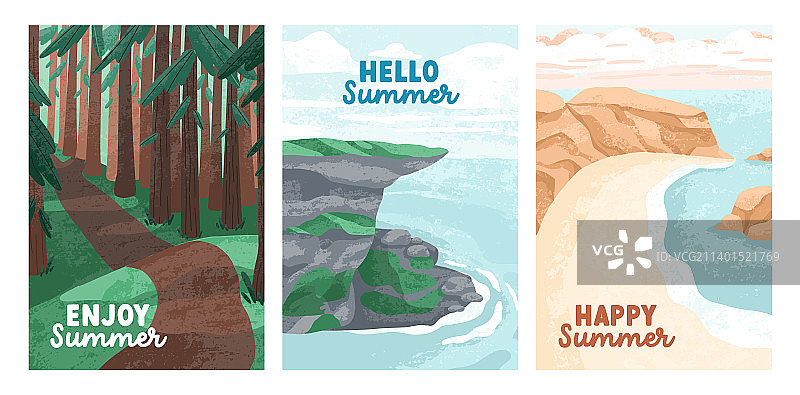 夏季自然风景卡片背景设置图片素材