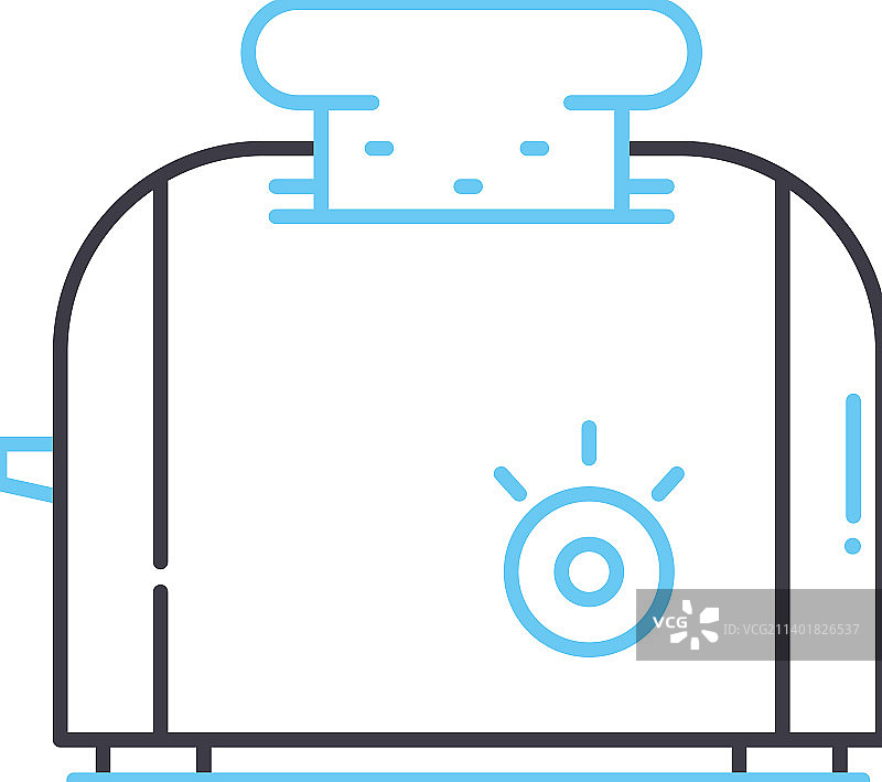 烤面包机线图标轮廓符号图片素材