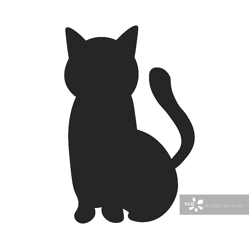 猫图标猫轮廓符号线性图片素材