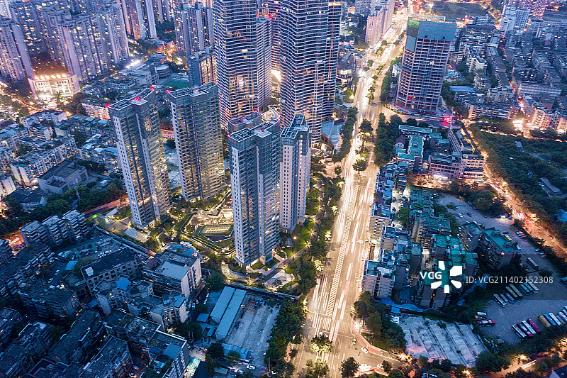中国成都现代城市航拍风光图片素材