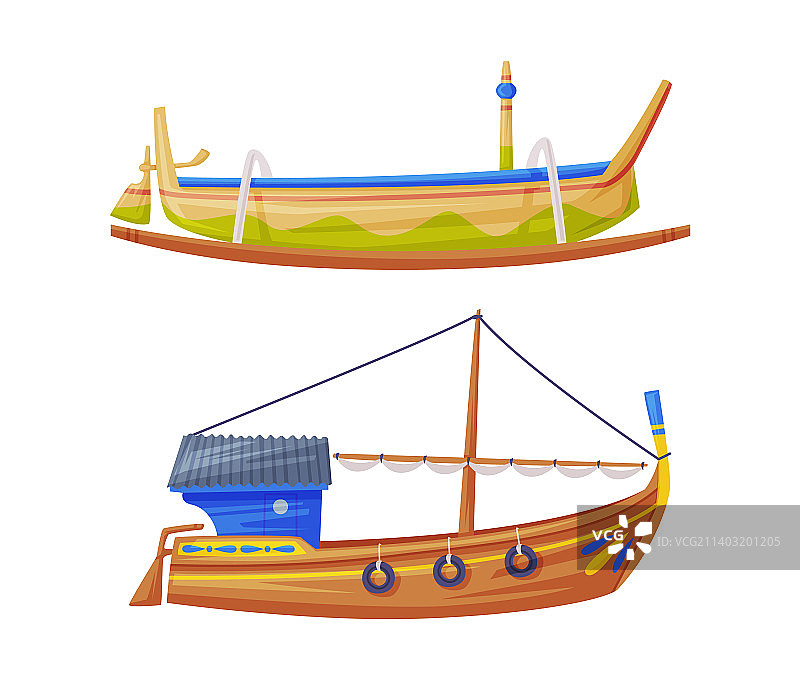 木船或船作为巴厘岛的传统文化图片素材