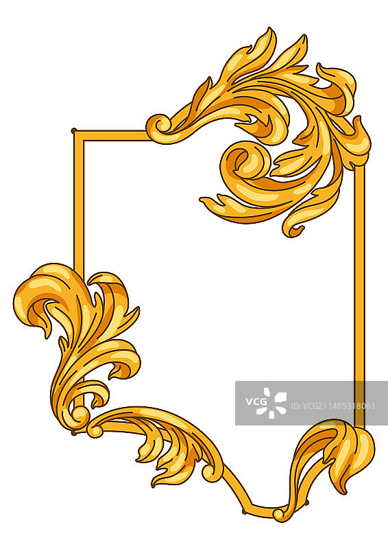 巴洛克风格的金色装饰花框图片素材