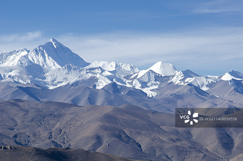 远眺喜马拉雅山雪峰图片素材