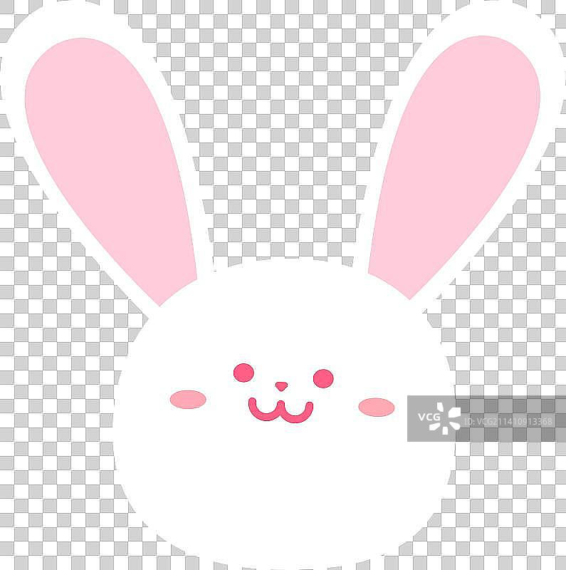 兔子新年贴纸插画设计元素，兔子兔头兔粮IP形象设计可爱卡通，兔年生肖新年春节除夕小年元旦贴纸表情包图片素材