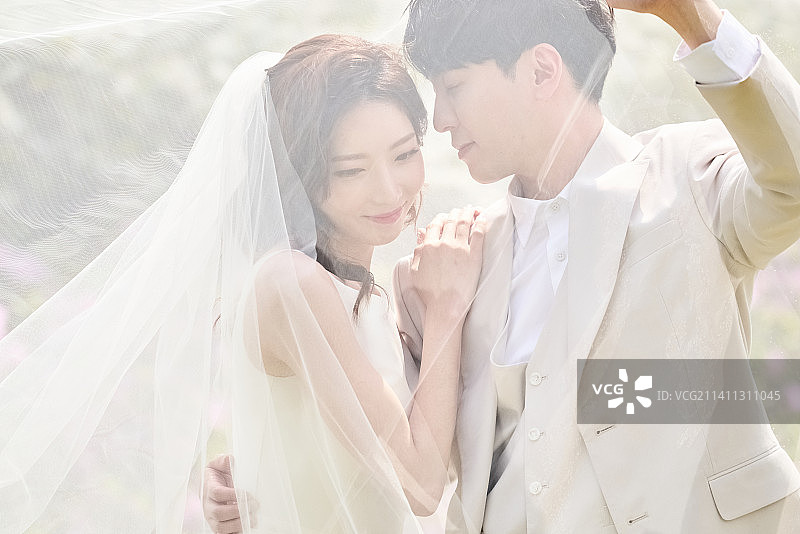 小婚礼，婚礼，韩式，幸福，婚姻，新郎，新娘，婚纱，面纱图片素材