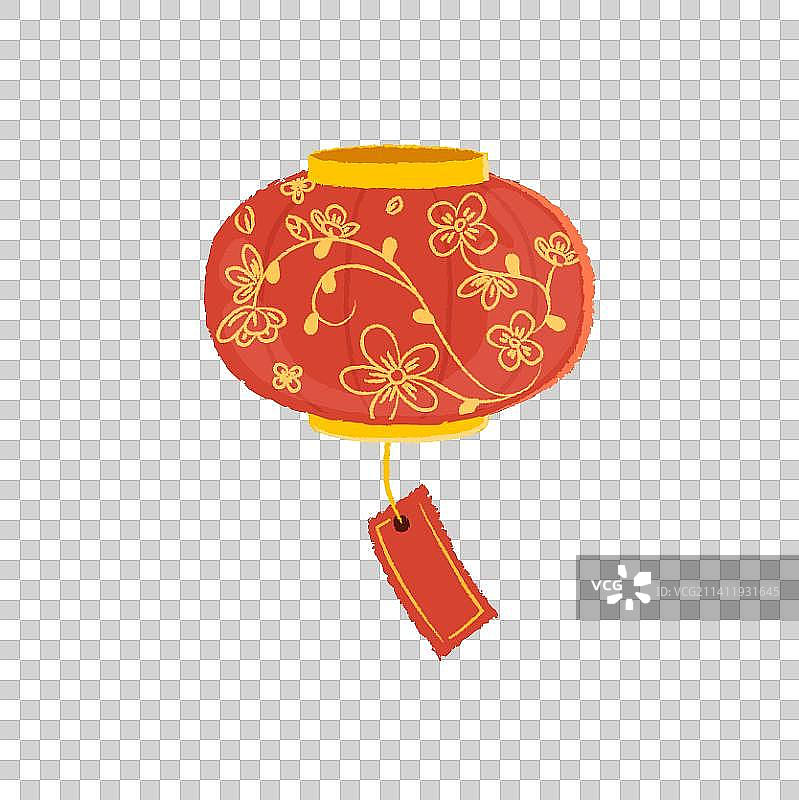 Flower Line Art Pattern Round Lantern图片素材