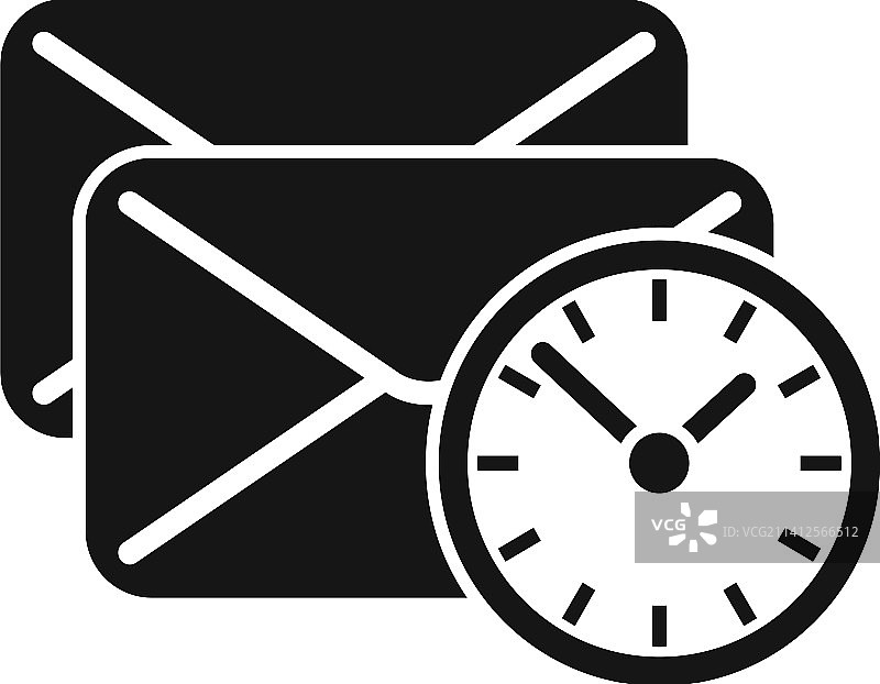 邮件时间发送图标简单时钟项目图片素材