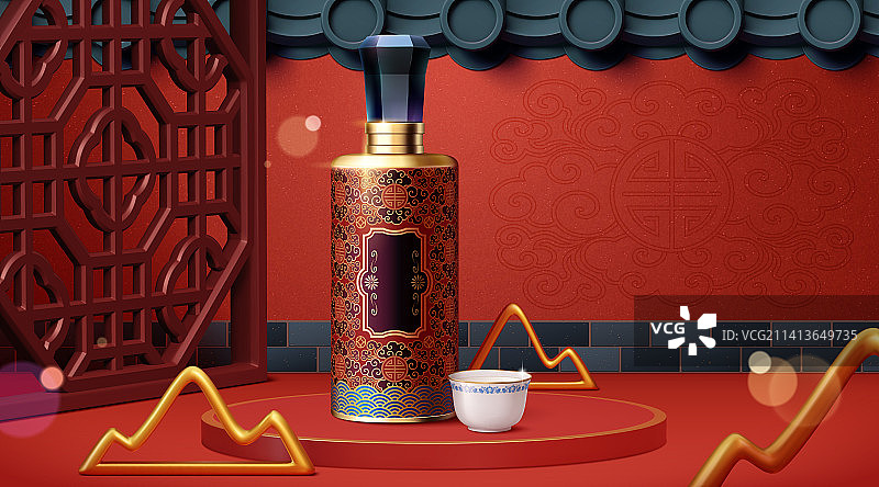 新年中国风精致烈酒广告模板图片素材