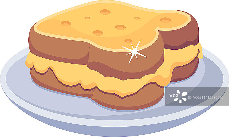 奶酪三明治平面图标可定制设计图片素材