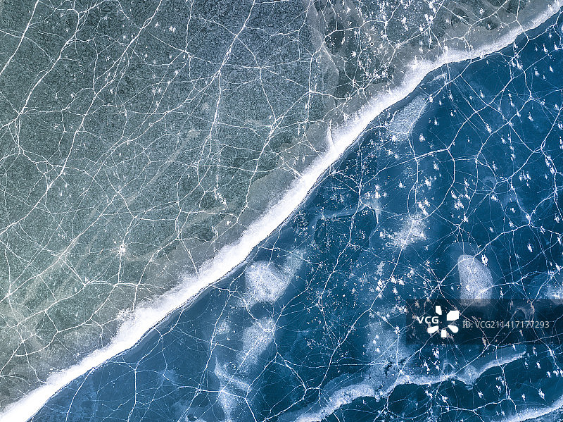 北京密云白河湾大峡谷冬季河道结冰自然景观图片素材
