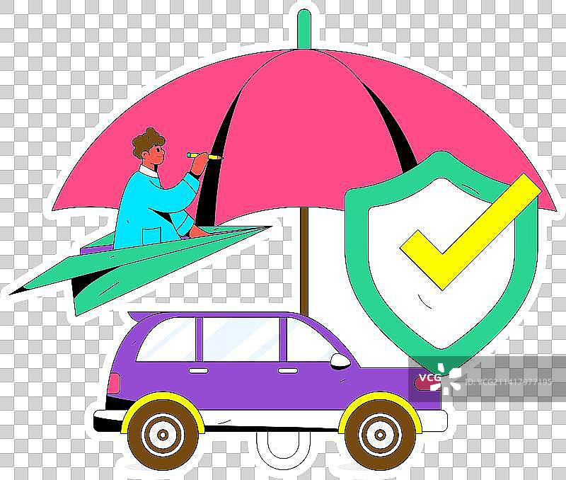 为汽车购买保险扁平人物矢量概念运营手绘插画图片素材