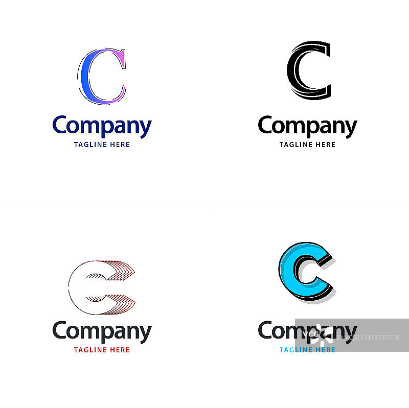 字母c大标志包装设计创意现代图片素材