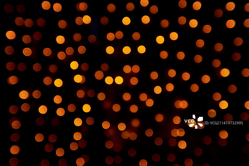 美国夜空中的橙色散景效果图片素材