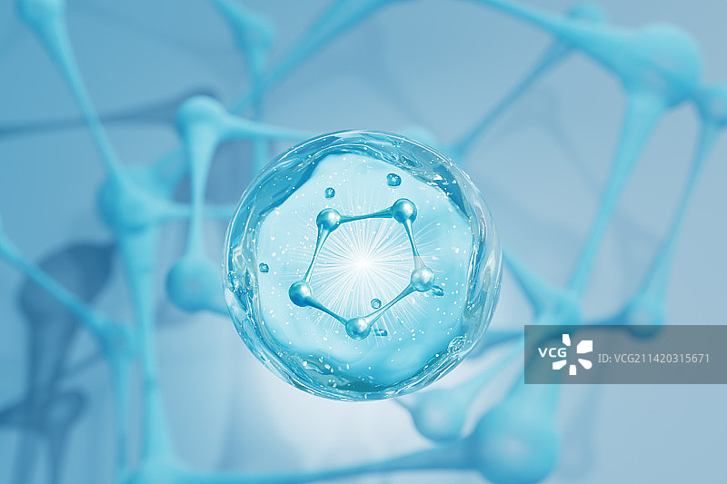 3D渲染的细胞分子精华图片图片素材