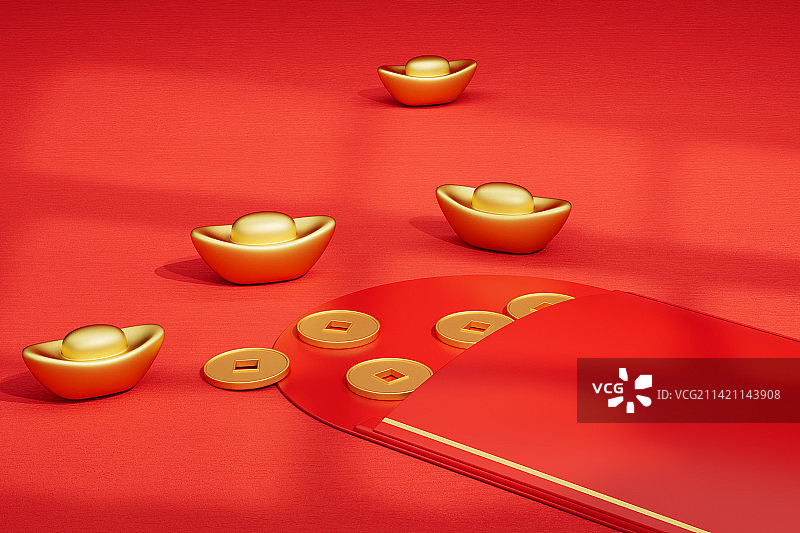 中国风的新年红包题材图片素材