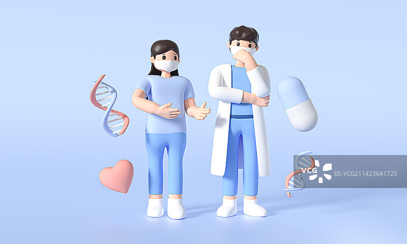 3D渲染卡通医疗插画图片素材