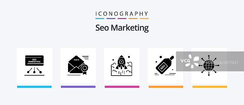 Seo营销字形5图标包包括标签Seo图片素材