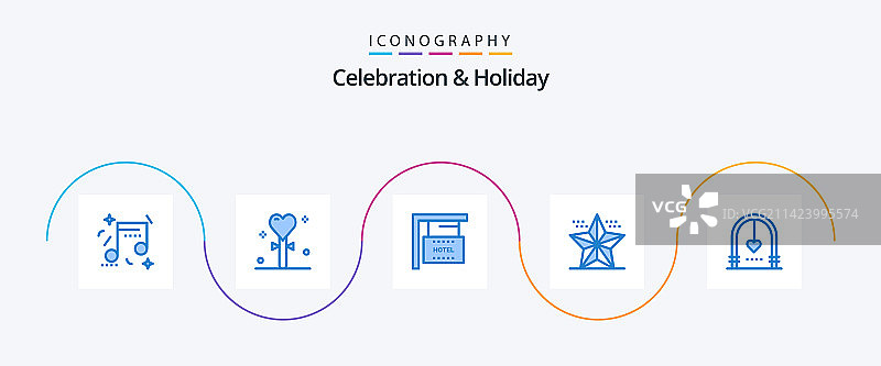 庆祝和节日蓝色5图标包图片素材