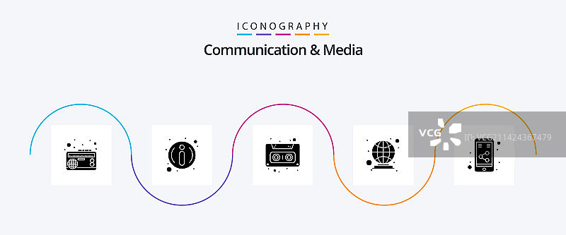 通信和媒体符号5图标包图片素材